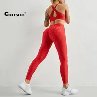 Chrleisure 3 Stuk Yoga Set Fitness Anti Cellulite Gym Past Hoge Taille Leggings Shorts Push Up Tank Beha Sport Set trainingspak