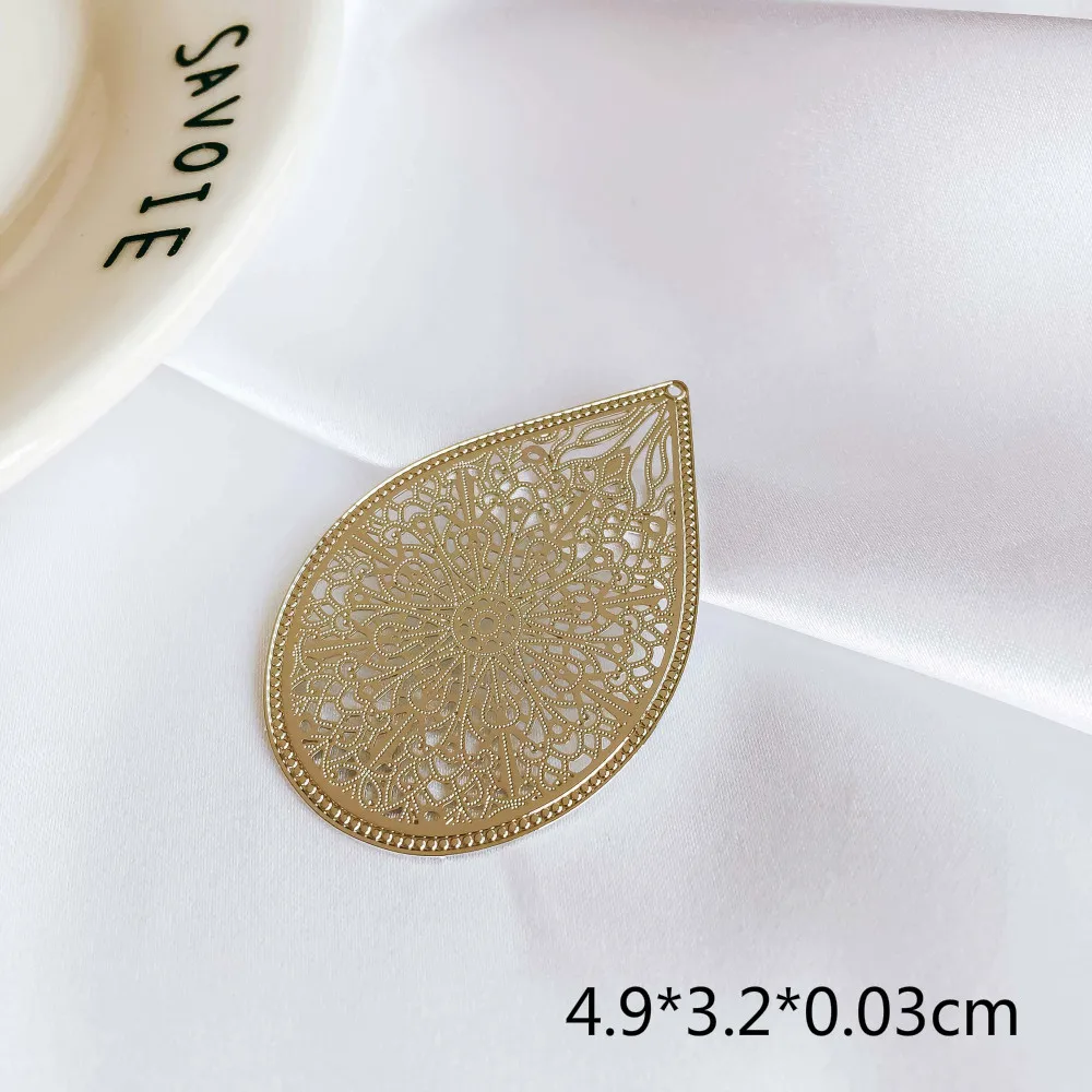 Серьги-капли из белого к-золотого металла, подвеска, ожерелье, подвески, сделай сам, материал для изготовления ювелирных изделий, 4 шт - Цвет: KP2209-8