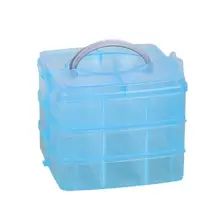 

Hot Sales!! Craft Organizer Box Stackable 3 Layer Plastic Portable Arts Container for Home