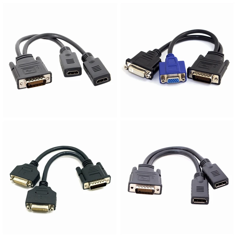 DMS 59PinDMS-59 DP Hd Male к 2 X VGA DVI 24 + 5 Female конвертер адаптер Dual Link видео разветвитель Кабель
