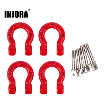 RCPro 4Pcs Red Metal Bumper D-ring Tow Hook for 1/10 RC Crawler Car Traxxas TRX-4 Axial SCX10 90046 D90