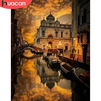 

HUACAN Picture By Number City Landscape Kits Home Decoration Painting By Numbers Drawing On Canvas HandPainted Art DIY Gift