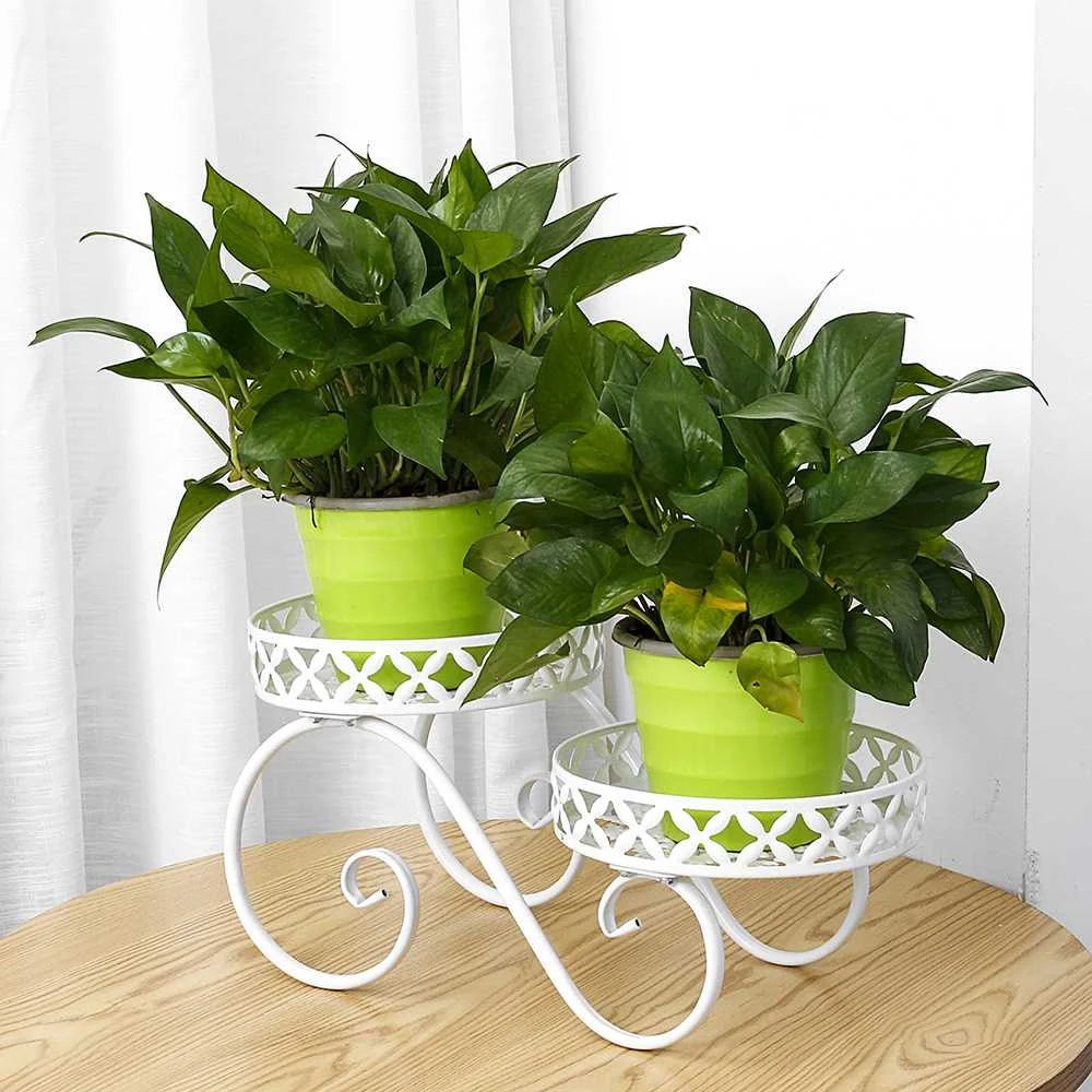 Flower Stand Balcony Iron Flower Rack Metal Holder Garden Patio Shelves For Plant Flower Pot Rack For Living Room Outdoor