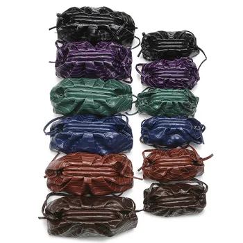 

Small/Large PU Leather Pouch Handbag Women 2020 Soft Purse Clutch Bags Evening Party Purse Women Trend Ruched Cloud Bags