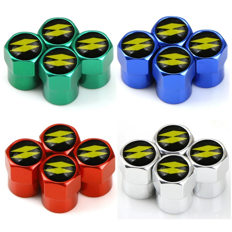 4pc Car Wheel Tire Air Valve Caps Stem Cover Multicolor For Renault