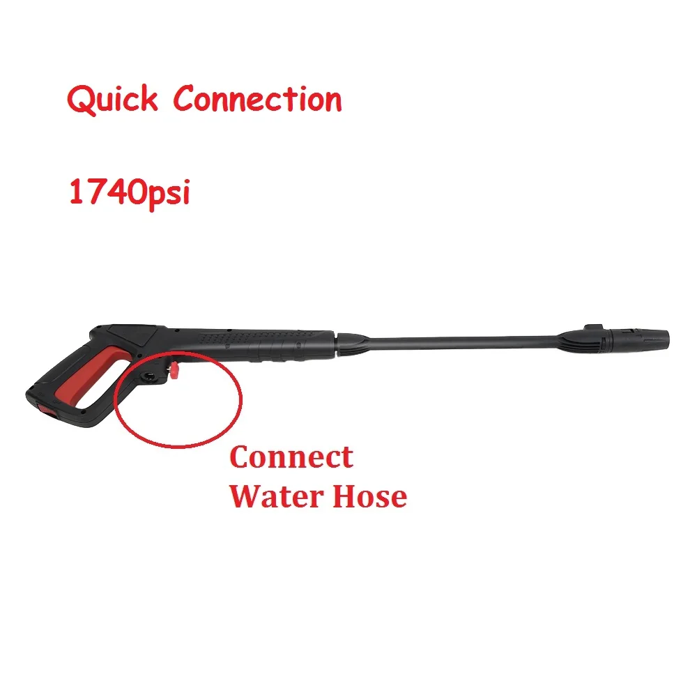 Zeepin High Pressure Water Gun 1740psi Car Wash Sprayer Nozzle Tool for AR Decker Bosche AQT Series Washer Garden Car Cleaning