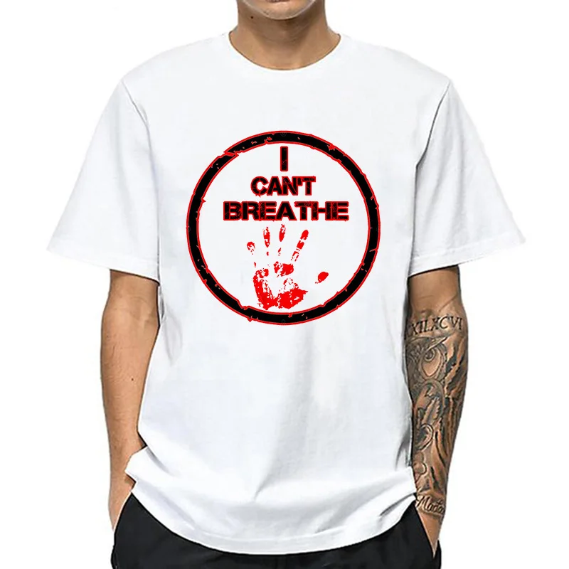 

I Can't Breathe Black Lives Matter Mens Male T-Shirt Protest George Floyd Justice Everyone Matters O Neck Modal Tees Shirts