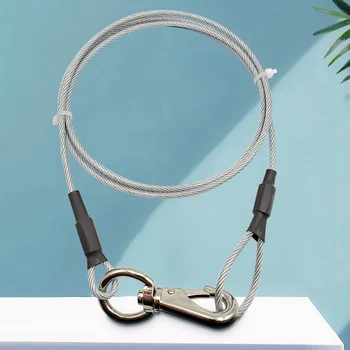 

New 1.5/3m Steel Rope Pet Traction Rope Light Brown P Chain Dog Leash Slip Collar Dog Leash Rock Climbing Rope H