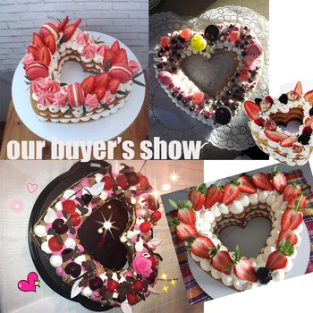 Heart Shape Cake Mold PET Plastic Cake Decorating Tools Confeitaria Maker Useful Baking Accessories 6/8/10/12/14inch 2