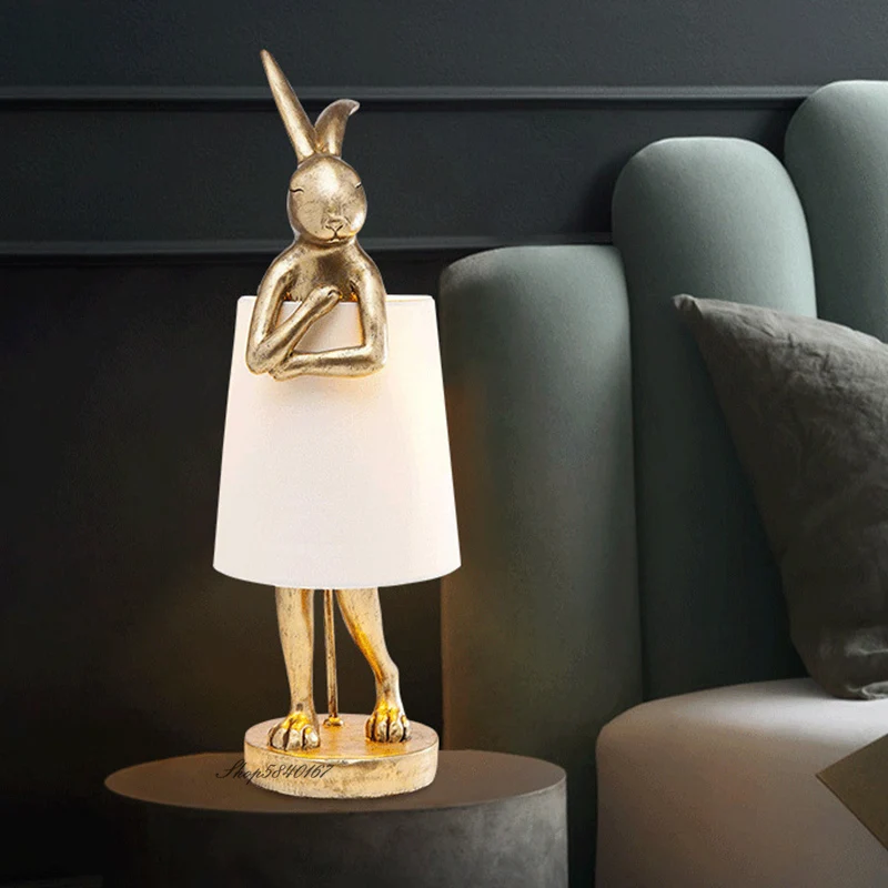Tanio Fartuch królik lampa stołowa Nordic projektant żywica