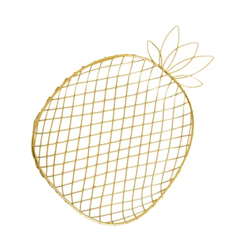 

1pc Exquisite Iron Desktop Food Service Tray Metal Creative Snack Storage Basket Food Service Plate for Snack Fruit Storage