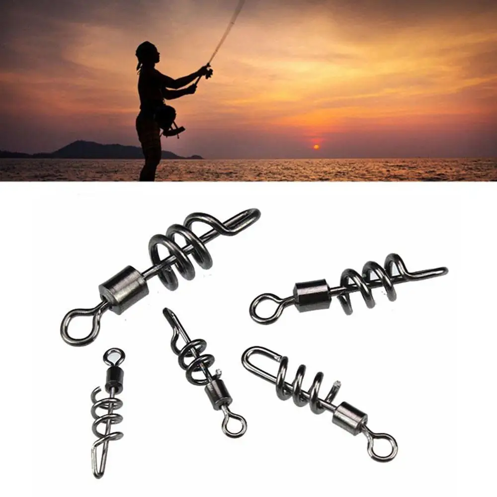 

20pcs/set Fishing (Swivels) With Screwed Snap Quick Connector Copper Stainless Steel 8 Shaped Solid Ring Accessories 2020 New