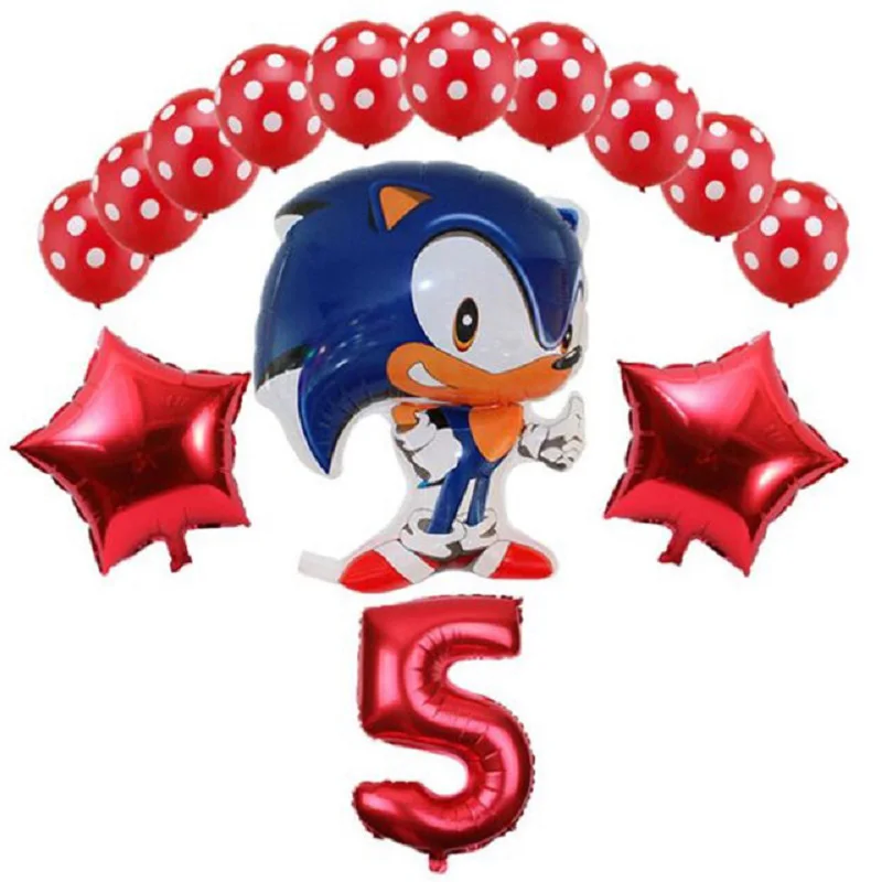 14 шт./лот Sega Sonic the Ежик супер герой двухсторонний фольгированный шар для