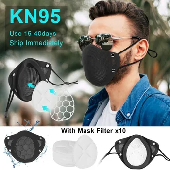 

KN95 95% Filtration Anti-dust Anti-virus Reusable Silicone Face Mask With Replacement Filter Protective Mask