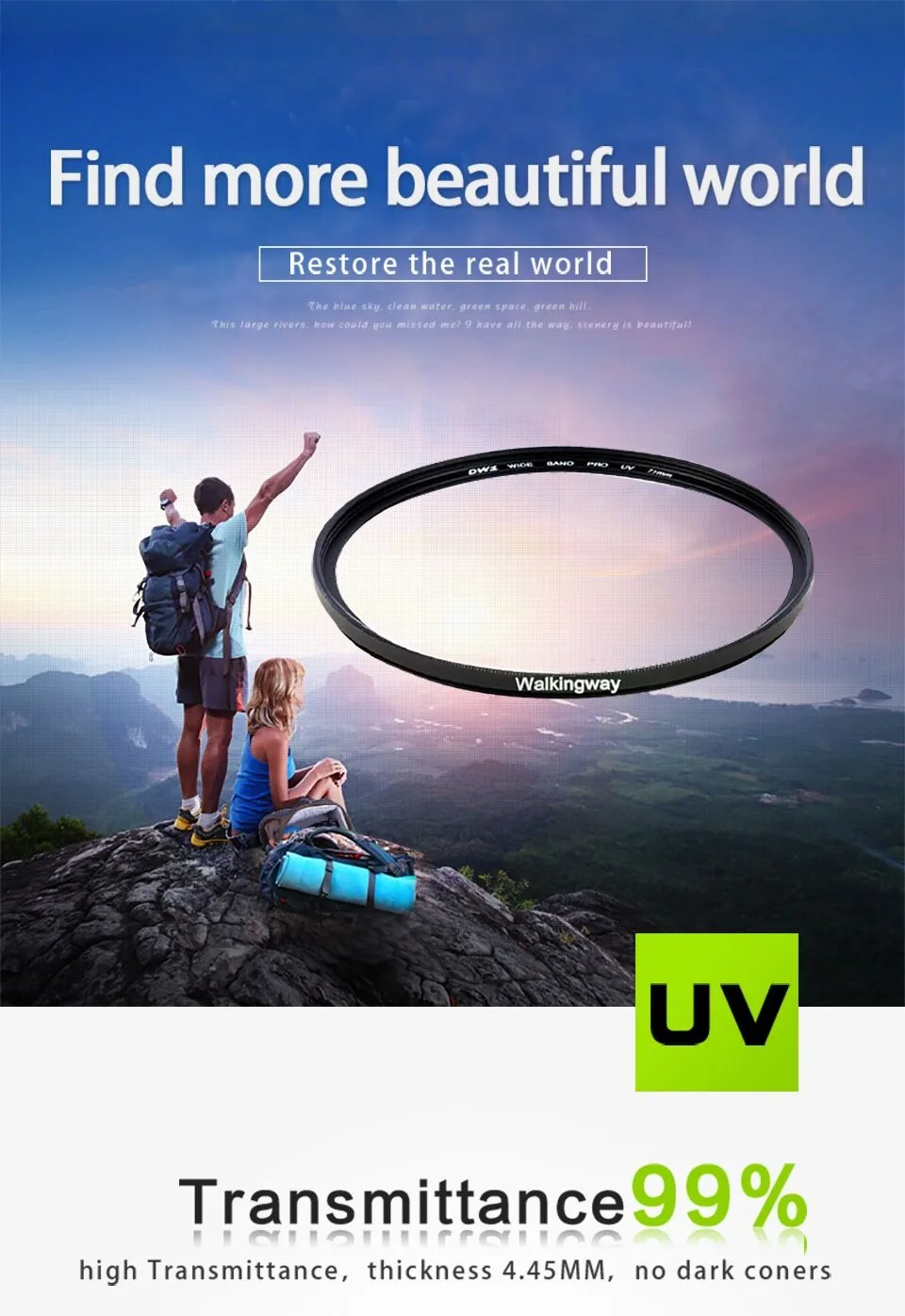 Description Picture 2 of itemWalkingway UV Filter 77mm 67mm 55mm Camera Filter Ultra-Violet Lens Protector Filter 49 52 55 58 62 72 82 Filter for DSLR Camera