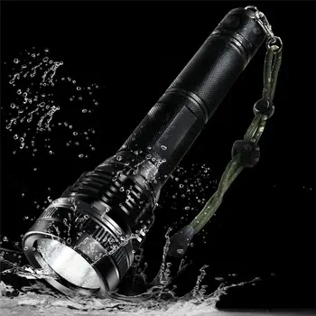 

XHP50 LED Flashlight Super Power Zoomable Hunting Torch 5 Modes Cool White Light High-power telescopic aluminum flashlight #2O05