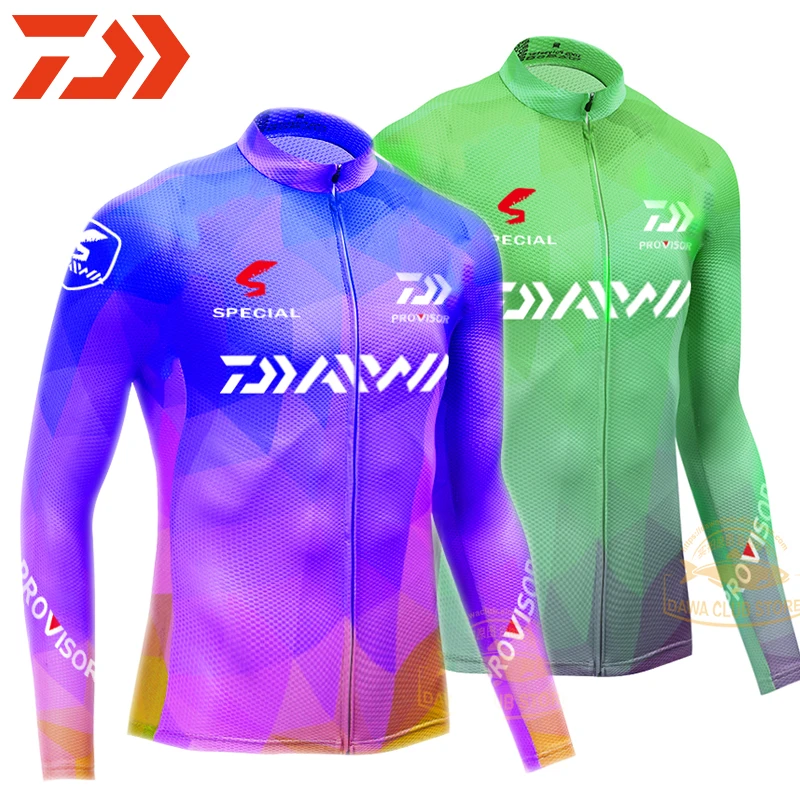 

2019 DAWA Long Sleeve Fishing Clothing Cycling Fishing Shirts DAIWA Anti UV Quick Dry Hiking Fishing Hoodies Clothes Sportswear