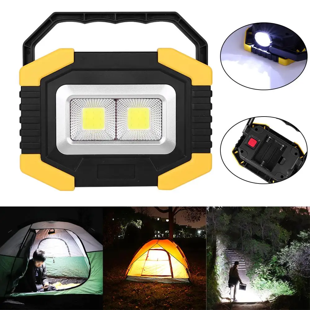 

High power AA Battery working lamp side led flashlight and double COB Lantern also Portable LED flood light for car repairing
