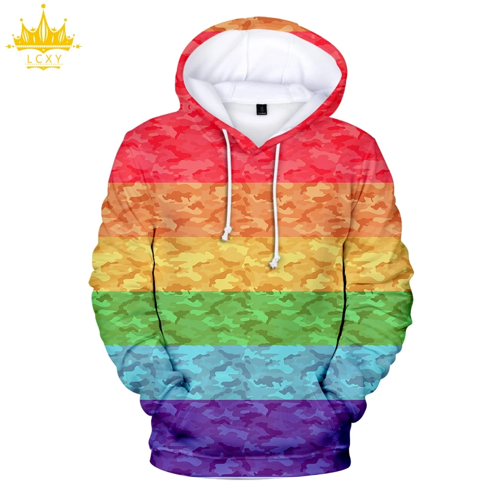 3D LGBT женские толстовки с капюшоном 2019 Kpop Off многоцветный белый сам зимний свитер