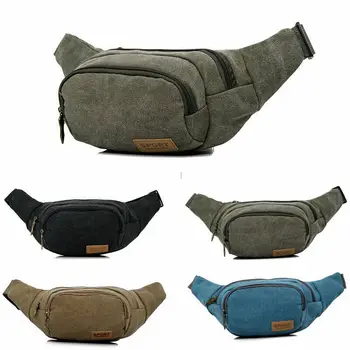

Unisex Durable Fanny Waist Pack Canvas Belt Hip Bum Military Tactical Running Traveling Bag Pouch With Adjustable Straps