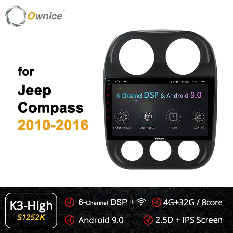 Ownice k3 k5 k6 Octa Core Android 9,0 автомобиль радио gps для JEEP COMPASS 2010 2011 2012 2013 DSP 360 панорама оптического волокна - Цвет: S1252 K3-High