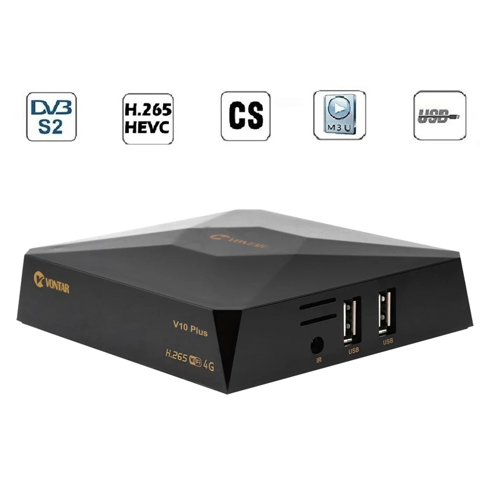 Спутниковый ресивер VONTAR V10 Plus DVB S2 H.265 3G 4G модем CS cline Stalker Xtream Испания