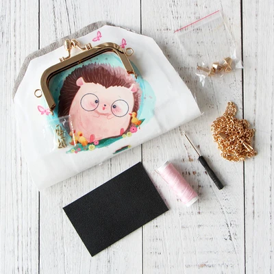 12 Прекрасный мультфильм животное 10 см золотая квадратная сумочка Рамка DIY замок-поцелуй для сумки материал посылка портмоне наборы не готовой продукции - Цвет: 12