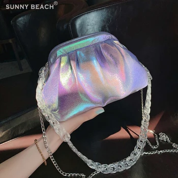 

Luxury Designer New Cloud Shape Women Day Clutch Bag Pleated Dumpling Shoulder Messenger Bag chain lady Crossbody cloud bag