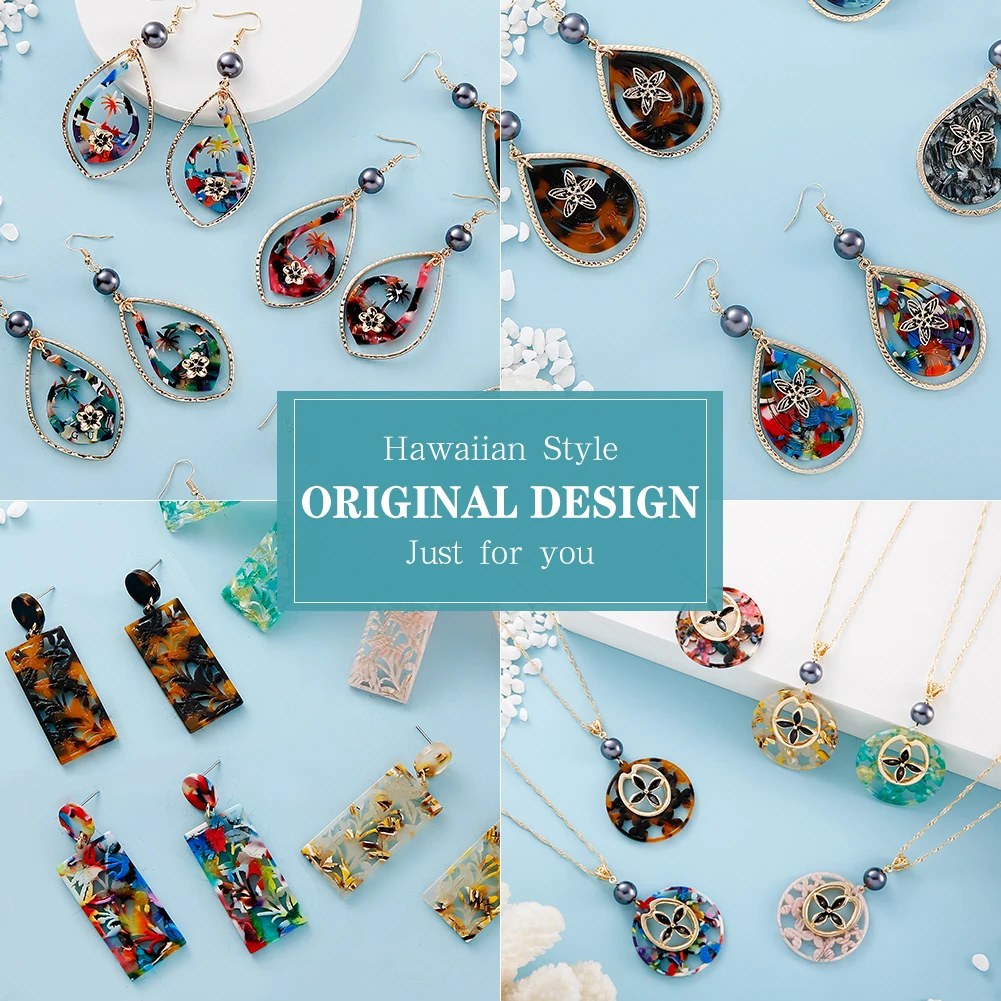 Cring Coco Acrylic Drop Earrings Fashion Jewelry Anchor Coconut Tree Blue Red Colorful Flower Dangle Earring for Women Summer | Украшения и