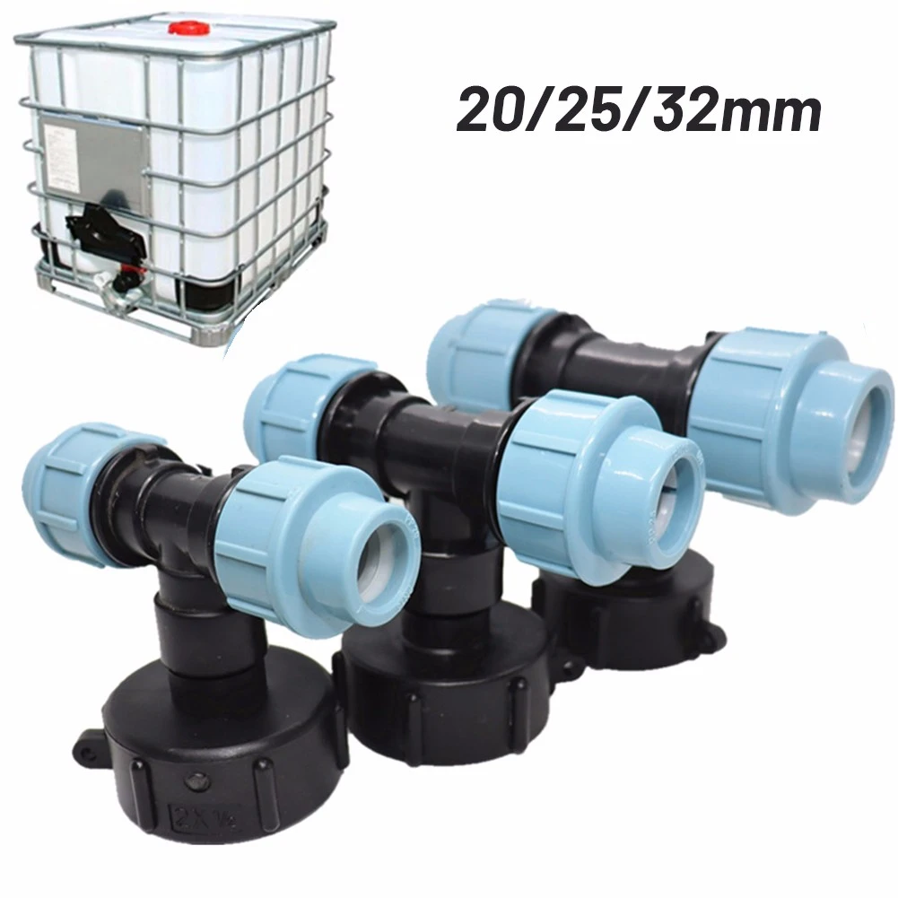 Water Tank Hose Adapter Garden Lawn Hose IBC Three-way Outlet Adapter Practical Tap Fitting Tool 20mm/25mm/32mm Garden Tools