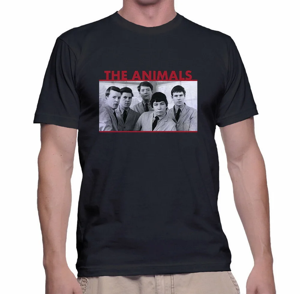 The Animals Band T Shirts Size S,M,L,Xl, 2Xl Black Color Present Casual