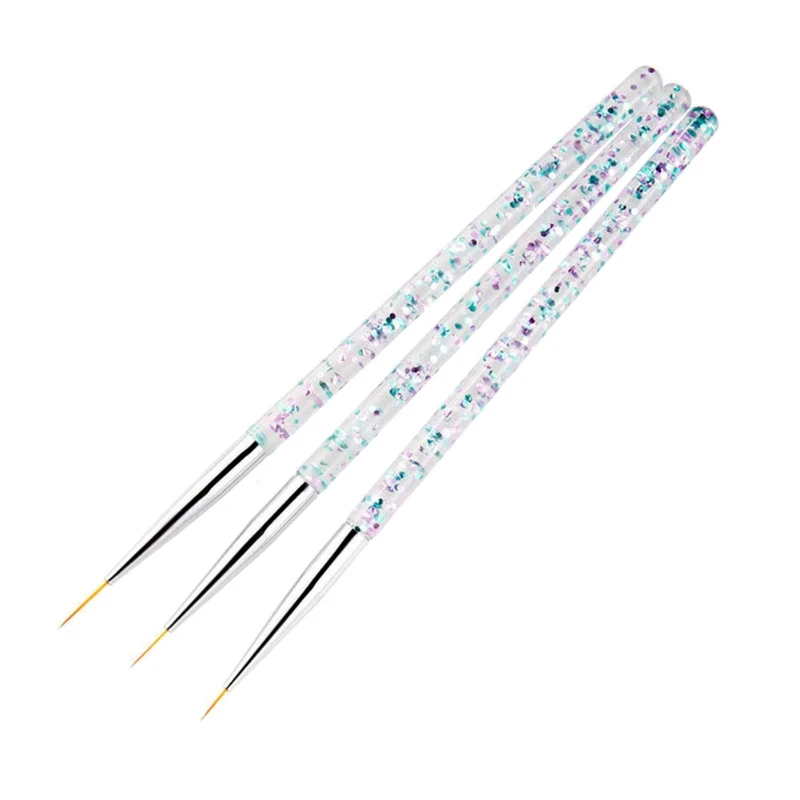 Кисти для лайнера нейл-арта 3 шт. кисти рисования цветов линий сетка полоски