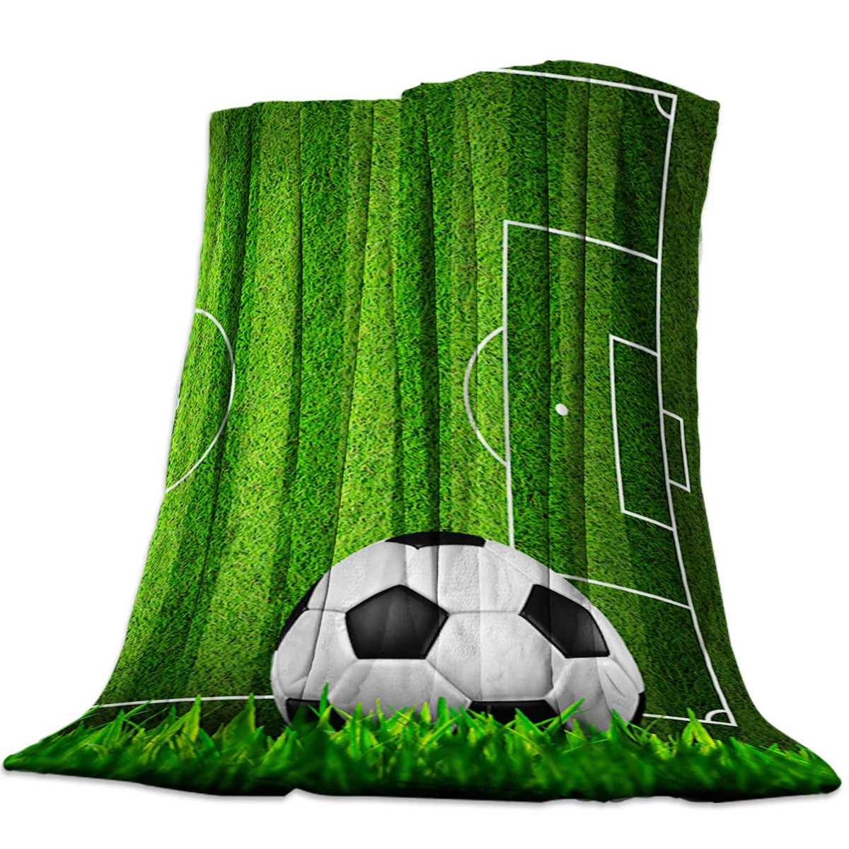 

Soccer Football Game Competition In Gymnasium Bedspread Blanket High Density Super Soft Flannel Blankets Sofa Bed Car Portable