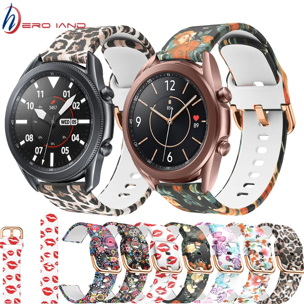 

New Printing silicone Strap For Samsung Galaxy Watch3 45MM/41MM Smart Watchband 22MM Replace Straps For Gear S3 Classic/Frontier