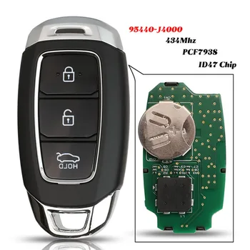 

jingyuqin 3 Buttons Remote Key Smart Card Car Key Fob FSK 434MHZ PCF7938 Chip For hyundai Celesta New 2017