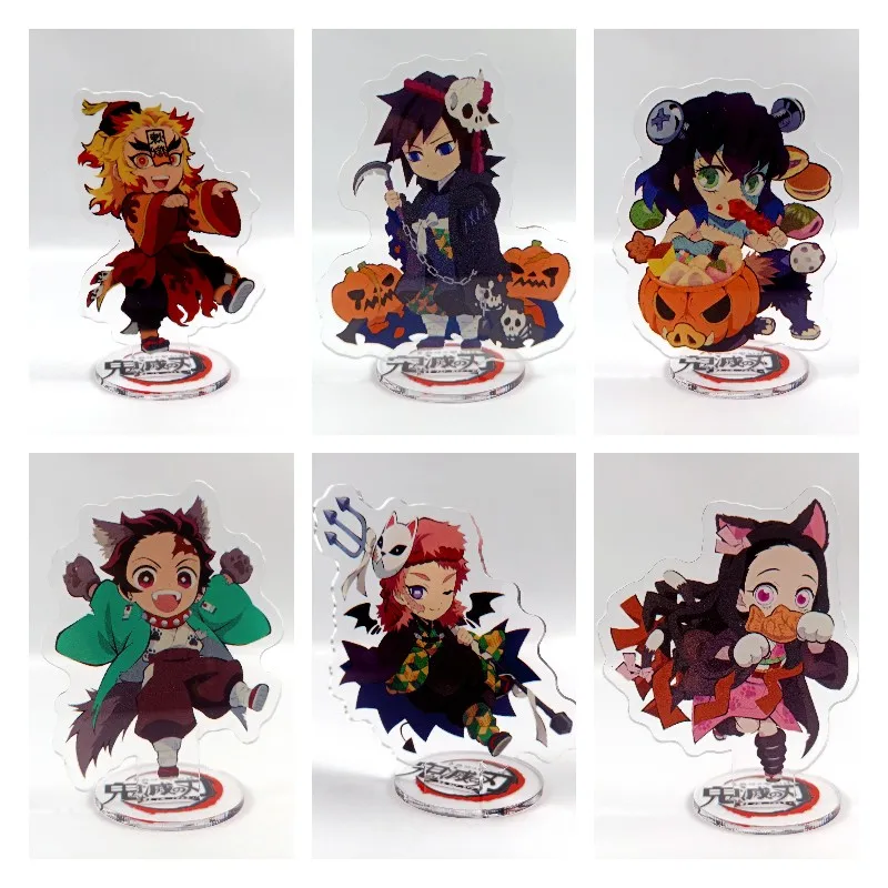Anime Demon Slayer Figure Rengoku Kyoujurou Acrylic Stand Model Kimetsu No Yaiba Tomioka Giyuu Standing Sign Halloween Gifts | Украшения и