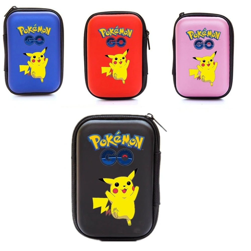 Caja de tarjetas de Pokémon Pikachu, soporte de tarjetas de álbum duro, caja de almacenamiento para auriculares, regalos de cumpleaños, 50 Uds.