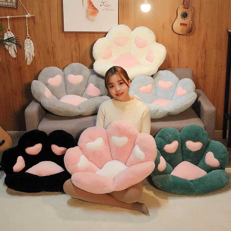 

New Style 6 Colors 60*70-70*80CM Bear Paw Plush Seat Cushion Indoor Floor Stuffed Sofa Animal Decor Pillow For Children Gift