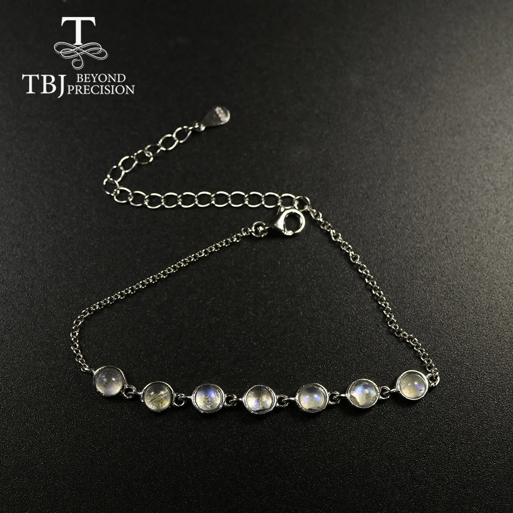 Tbj, 2.5ct натуральный опаловый браслет, Круглый, 4 мм, опал, ювелирные изделия из стерлингового серебра 925 пробы, Маленький милый дизайн для девочек и дочек, лучший хороший подарок