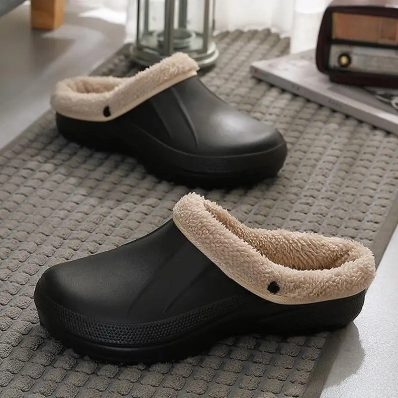 Waterpoof Women Indoor Slippers Warm Plush Winter Shoes Woman Men Home Slipper Soft EVA Anti-slip Lovers Floor Slides SH10181