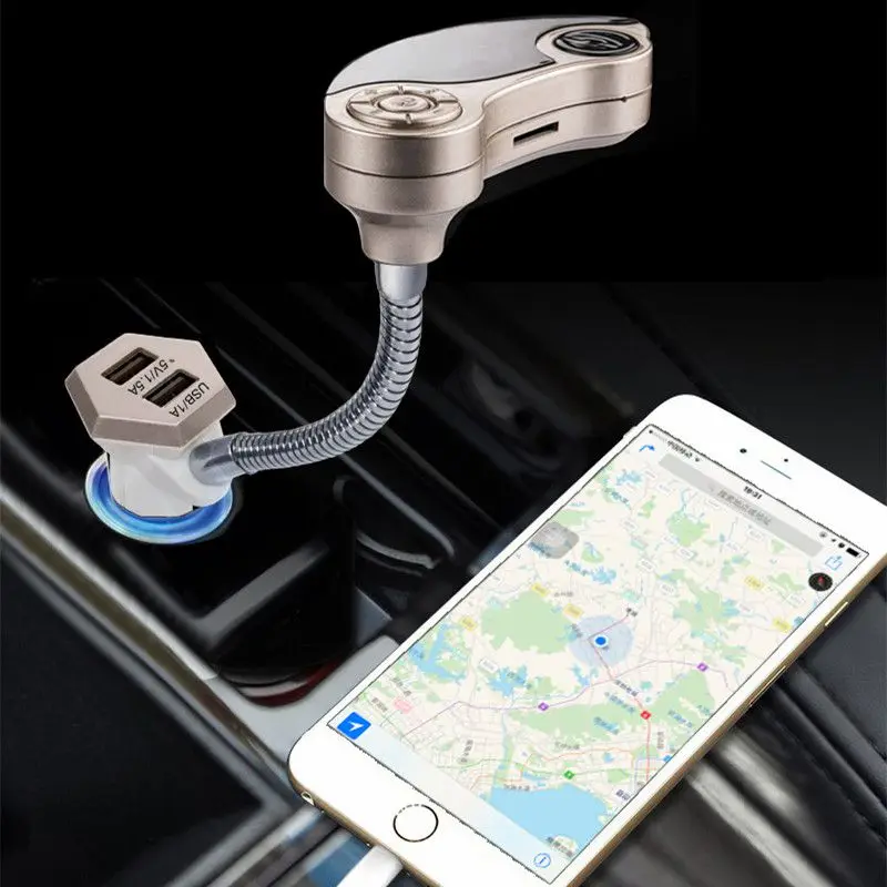 Автомобильный набор MP3-плеер Портативный двойной USB Авто Bluetooth автомобильный комплект беспроводной громкой связи fm-передатчик с автомобильным зарядным устройством GT86(золото