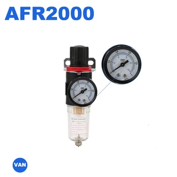 

1pc AFR-2000 Pneumatic Filter Air Treatment Unit Pressure Regulator Compressor Reducing Valve Oil Water Separation AFR2000 Gauge