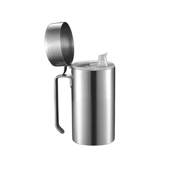 

Kitchen Stainless Steel Container Cooking Durable Olive Dispenser Can With Lid Storage BBQ Pot Filter Oil Bottle Leakproof