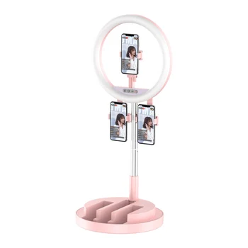 

Photo Studio Selfie LED Ring Light with Cell Phone Mobile Holder for Live Stream Makeup Phone Lamp for IOS /AndroidPhoto Studio