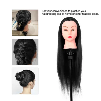 

24" Mannequin Head Hairdressing Training Head for Hair Styling Practice Dummy Head for Hair Braiding High Temperature Fiber Head