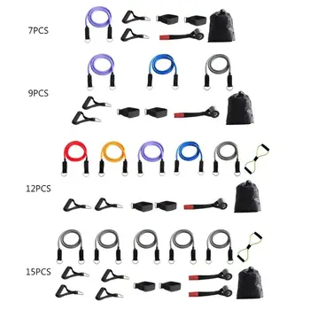 

Exercise Resistance Bands with Handles 5 Fitness Workout Bands Stackable up to 110 lbs Training Tubes with Large Handles Ankle S
