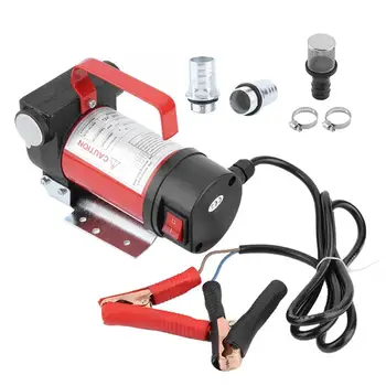 

12v DC 160w Electric Diesel Kerosene Portable Transfer Pump Heavy Duty Vehicle Truck 40L/min with Micro Mesh Filter Red & Black
