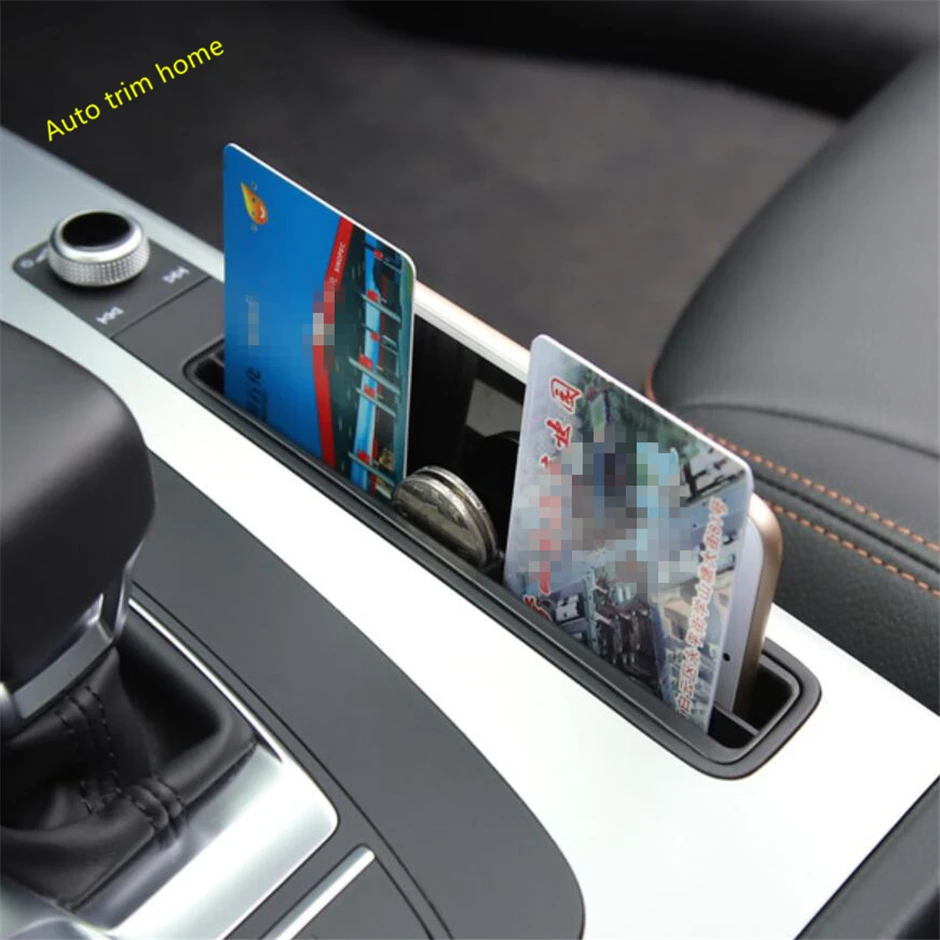 

Lapetus Center Gear Box Card Bank Slot Storage Container Box Cover Trim Kit Fit For Audi 2018 2019 Auto Accessories