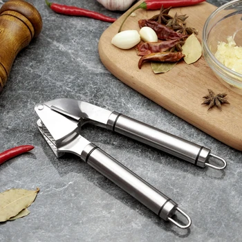 

Stainless Steel Manual Garlic Press Crusher with Peeler and Cleaning Brush Garlic Chopper Grinder Ginger Presser Kitchen Tools