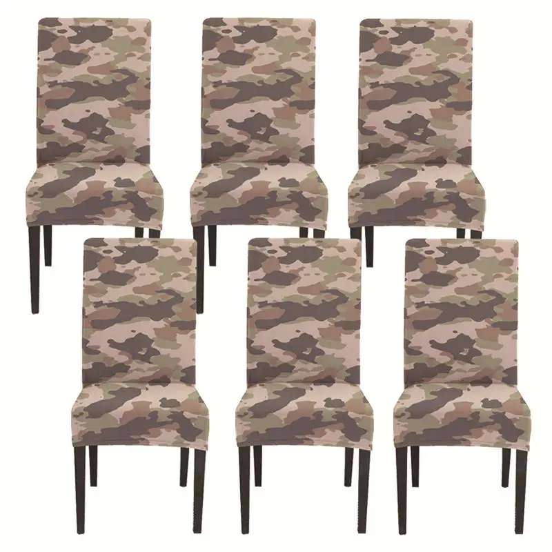 3Camo 6 pack Цифровая печать домашний декор обеденный Чехол для стула высокоэластичный персональный чехол для сиденья Камуфляжный дизайн - Цвет: 3Camo 6 pack